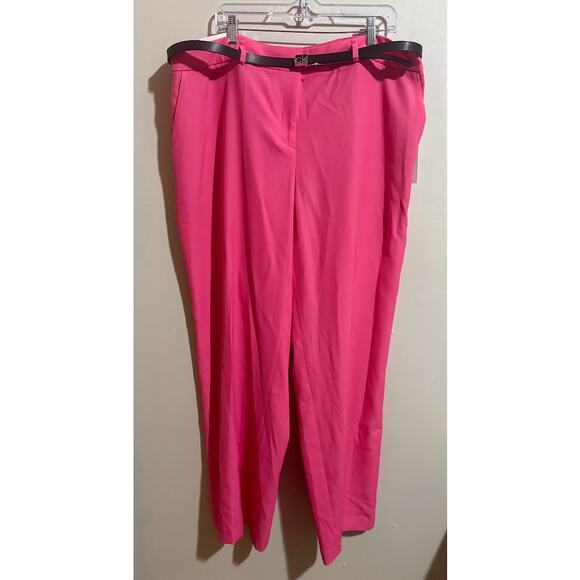 Calvin Klein Women's Pink Plus Size Mid-Rise Wide Leg Dress Pants Size 18W NWT - Picture 1 of 8